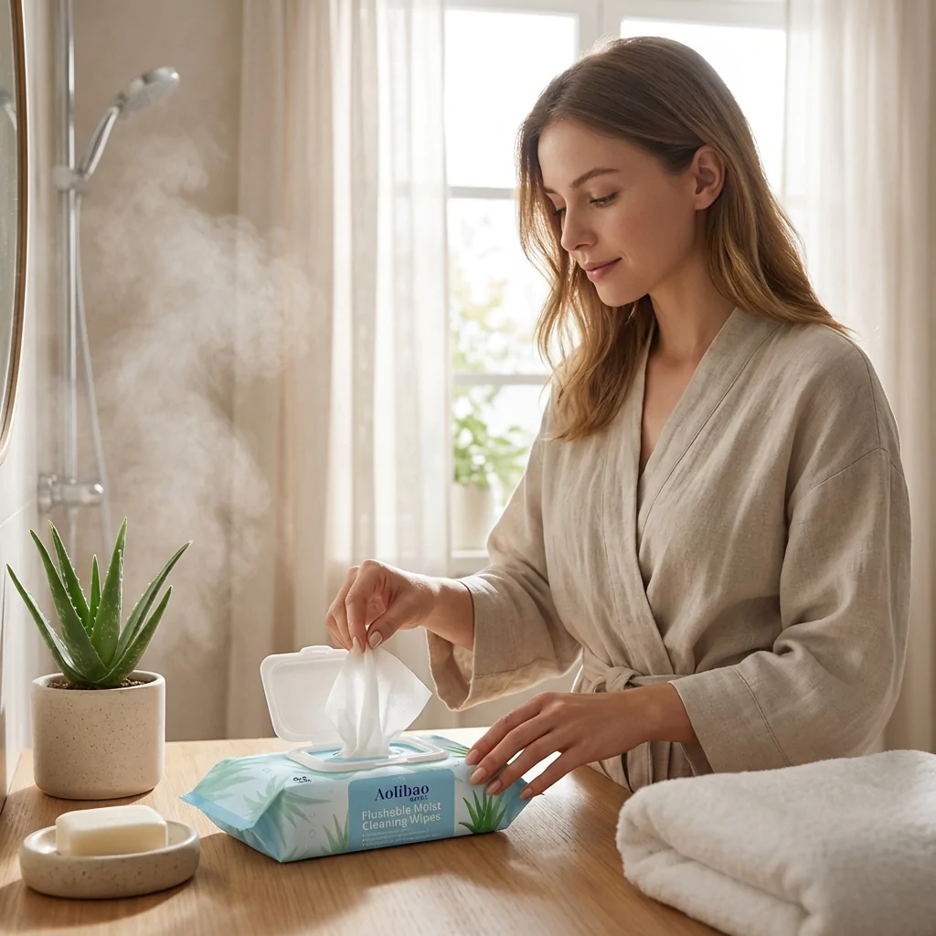 Flushable Moist Cleaning Wipes - Image 2